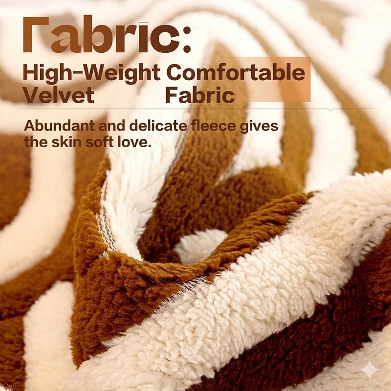 Retro Wavy Tufted Sofa Cover: Premium High-Weight Fleece for a Cozy & Chic Living Room Aesthetic