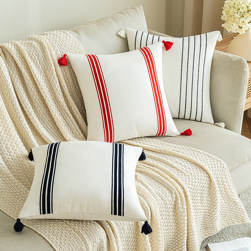 Luxurious Silver Thread Scroll Embroidery Pillowcase