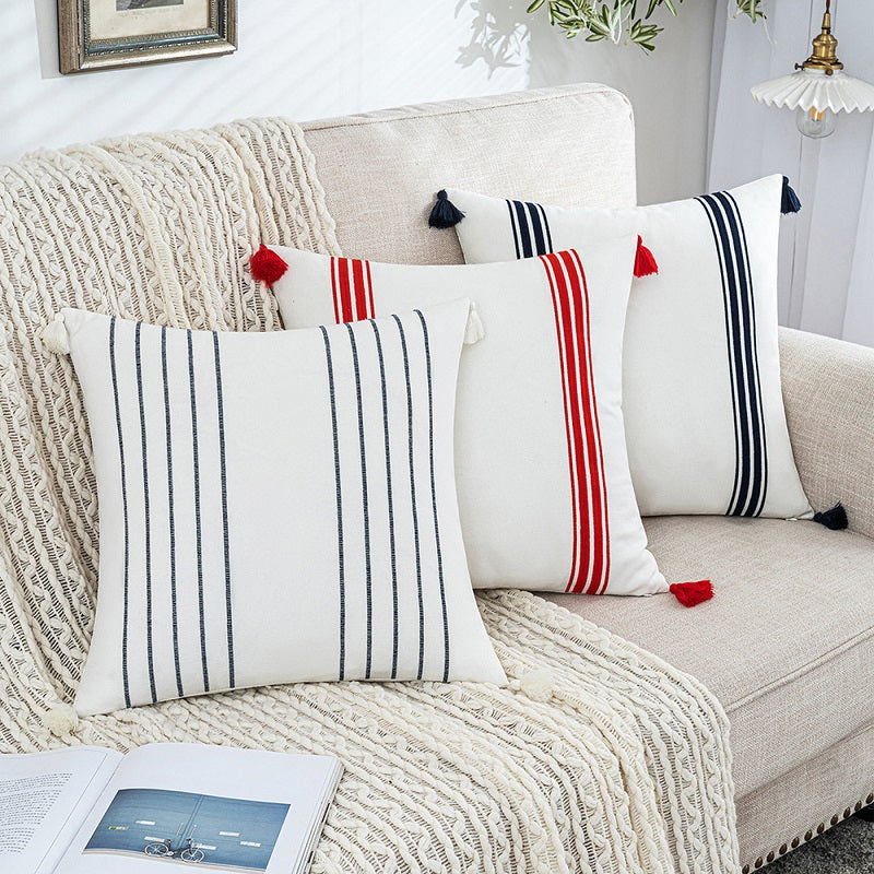 Luxurious Silver Thread Scroll Embroidery Pillowcase