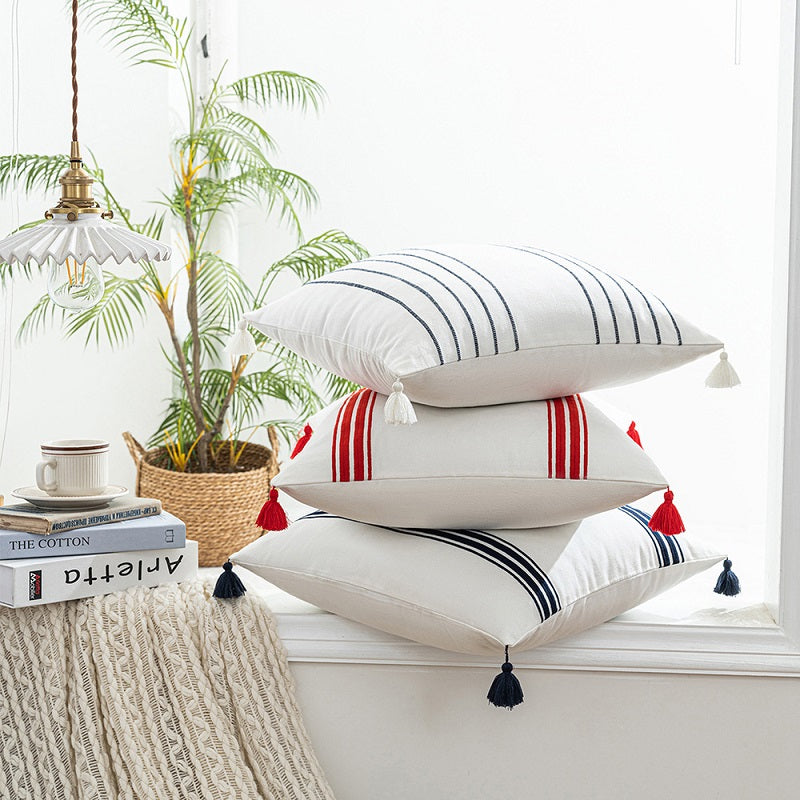 Luxurious Silver Thread Scroll Embroidery Pillowcase