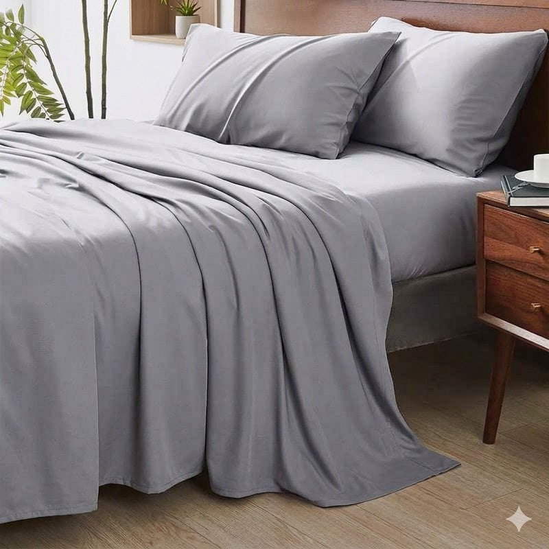 Premium 4-Piece Microfiber Sheet Set: Ultra-Breathable, Wrinkle-Resistant, and Designed for Long-Lasting Silky Comfort