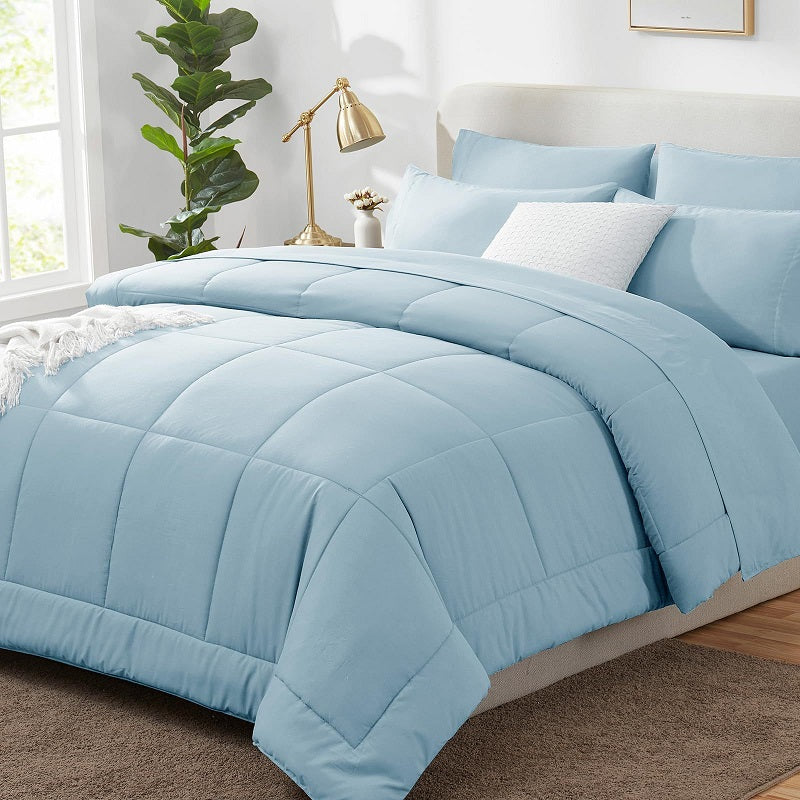 Luxury 3-Piece Comforter Set - Ultra-Soft Microfiber Bedding with 2 Matching Shams, Minimalist Design for All-Season Comfort