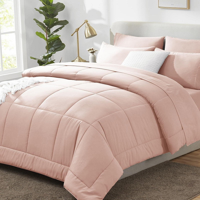 Luxury 3-Piece Comforter Set - Ultra-Soft Microfiber Bedding with 2 Matching Shams, Minimalist Design for All-Season Comfort