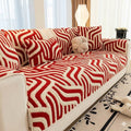 Retro Wavy Tufted Sofa Cover: Premium High-Weight Fleece for a Cozy & Chic Living Room Aesthetic