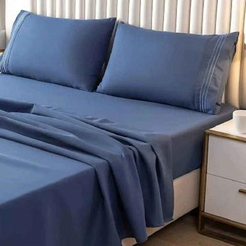 Premium 4-Piece Microfiber Sheet Set: Ultra-Breathable, Wrinkle-Resistant, and Designed for Long-Lasting Silky Comfort