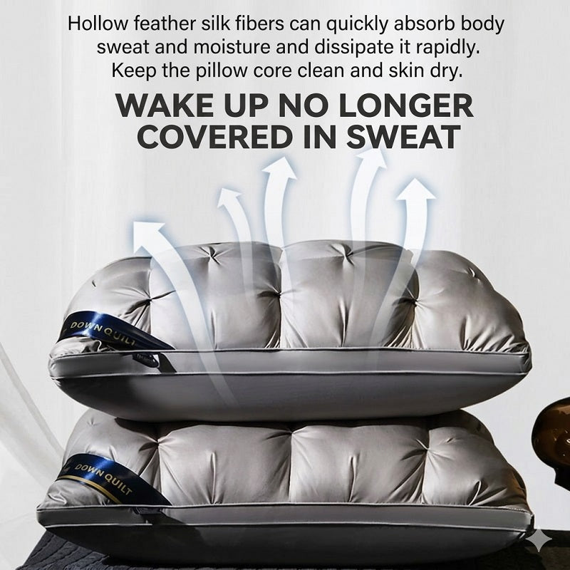 Luxury 3D Cloud Pillows (Set of 2): Breathable Hollow Fiber for Your Best, Coolest Sleep Yet