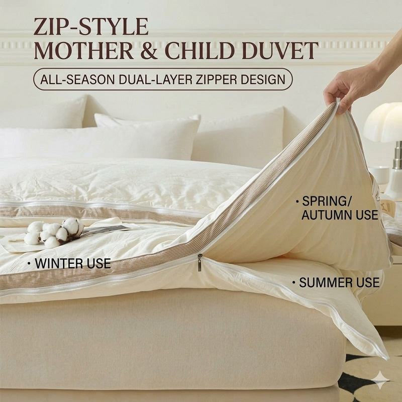 Zip-Style 3-in-1 All-Season Cotton Comforter for Maximum VersatilityThe Ultimate Japanese-Style Zip-Duvet
