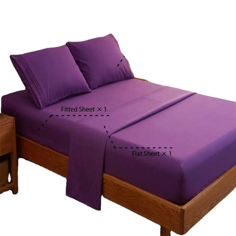 Premium 4-Piece Microfiber Sheet Set: Ultra-Breathable, Wrinkle-Resistant, and Designed for Long-Lasting Silky Comfort