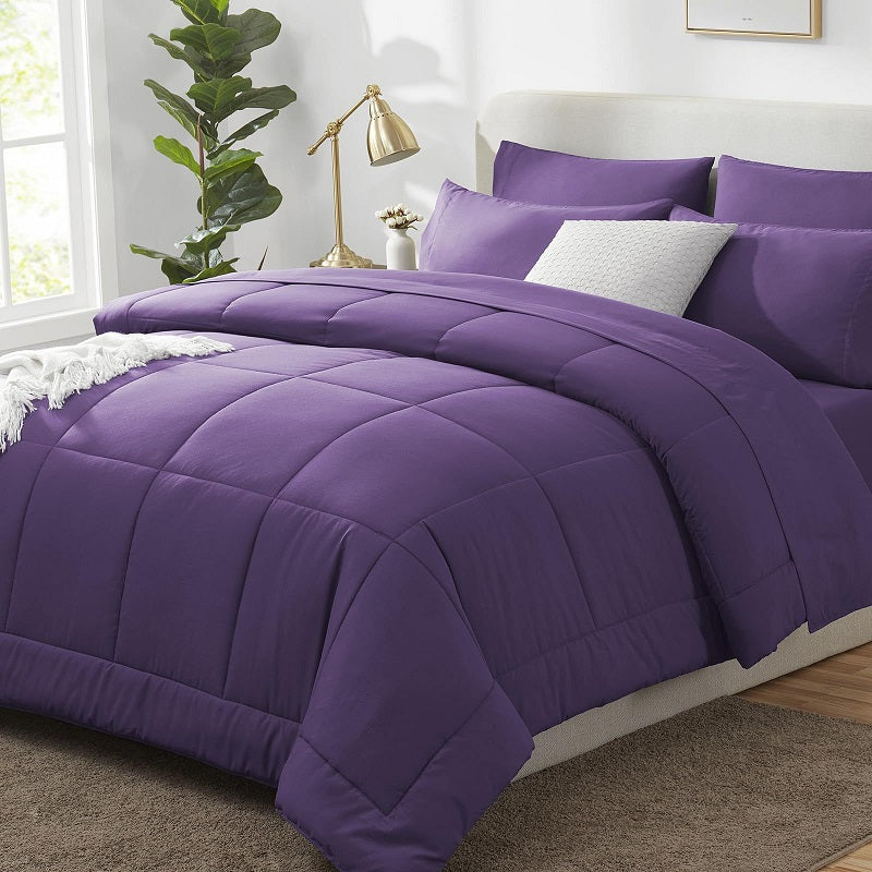 Luxury 3-Piece Comforter Set - Ultra-Soft Microfiber Bedding with 2 Matching Shams, Minimalist Design for All-Season Comfort