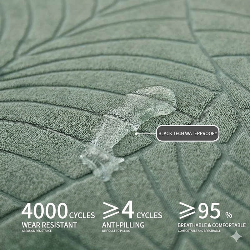 100% Waterproof Soft-Touch Sofa Cover - Silent & Breathable Fabric, Modern Jacquard Texture, Non-Slip Furniture Protector for Luxury Comfort