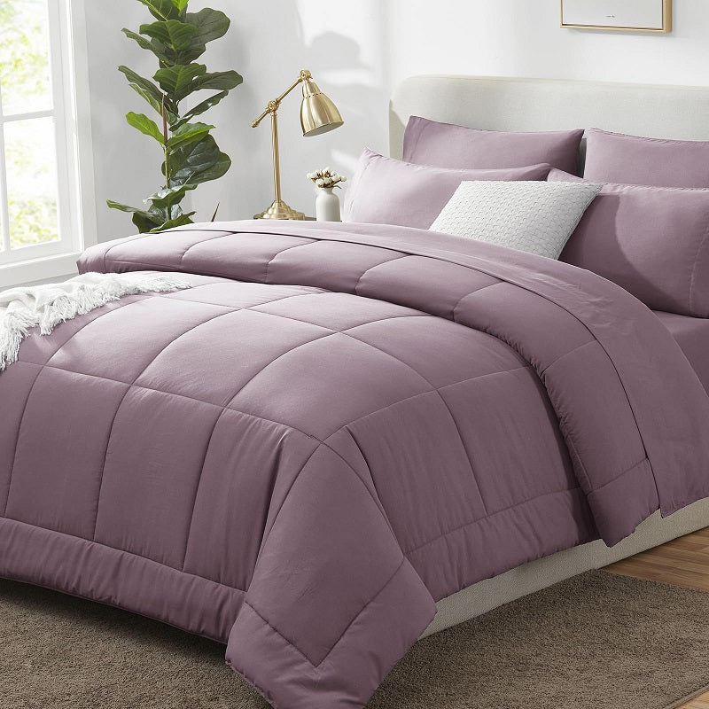 Luxury 3-Piece Comforter Set - Ultra-Soft Microfiber Bedding with 2 Matching Shams, Minimalist Design for All-Season Comfort