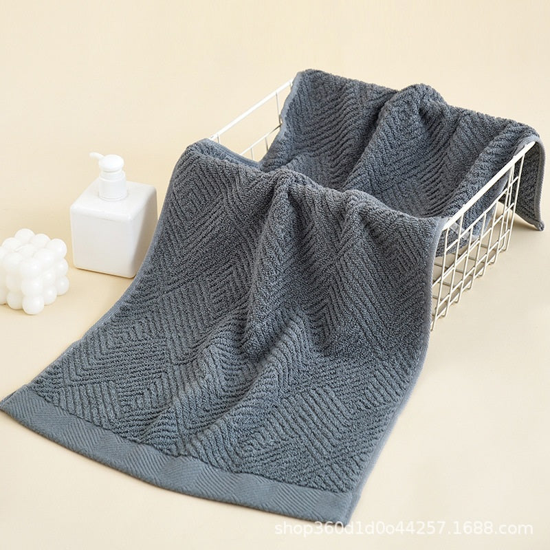 Long-Staple Cotton Towel Set | Ultra-Soft & Highly Absorbent | Quick-Dry 3D Geometric Honeycomb Weave | Includes Bath Towel & Face Towels for Bathroom