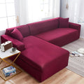Modern Solid Color L-Shaped Slipcover - Premium Textured Jacquard Fabric