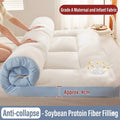 Cloud-Like Softness Meets Effortless Care: Machine Washable Soybean Fiber Mattress Pad - Durable & Stay-Flat Design