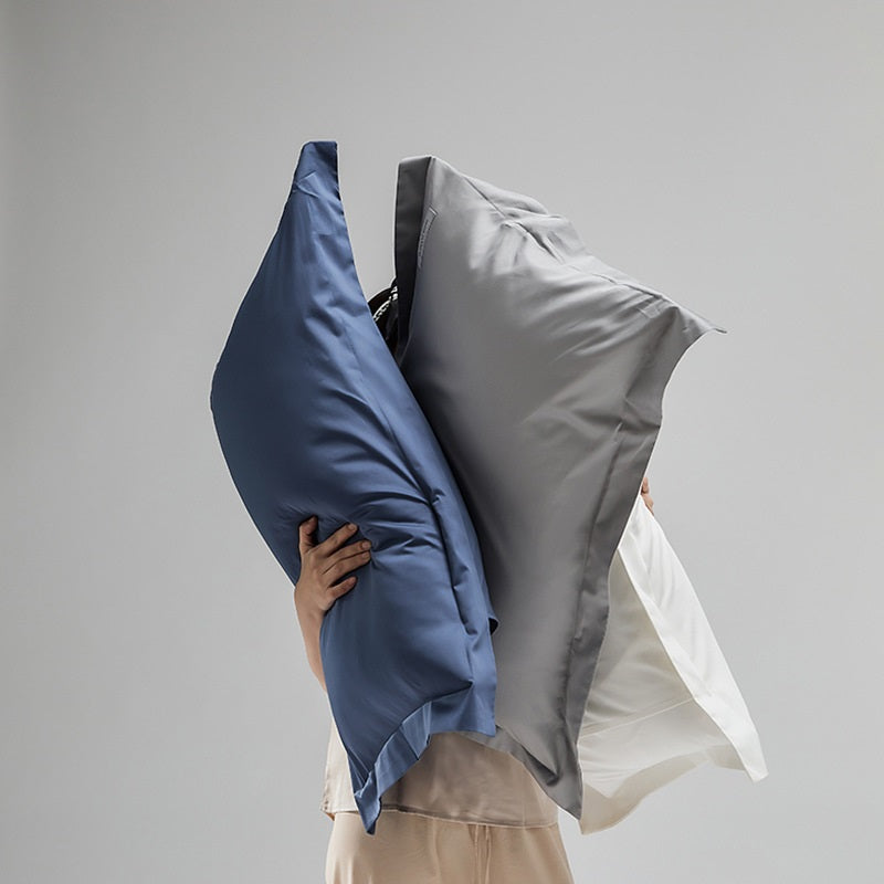 Luxury Egyptian Cotton Feel Pillow Covers: Hypoallergenic, Breathable & Perfect for Naked Sleep